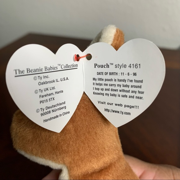 NWT 1996 TY Beanie Babies “Pouch” Kangaroo Stuffie - Picture 9 of 9